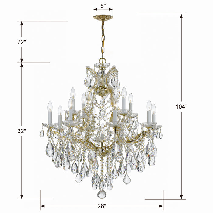 Crystorama - 4413-GD-CL-S - 13 Light Chandelier - Maria Theresa - Gold