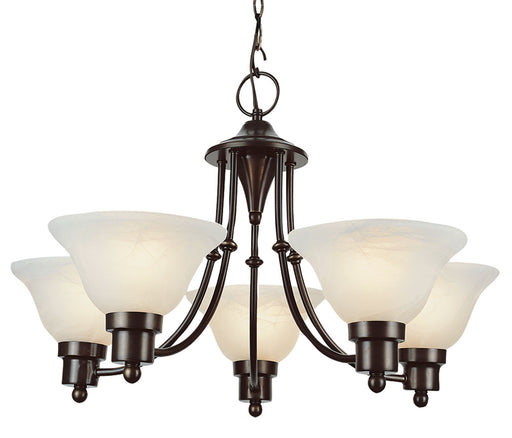 Trans Globe Imports - 6545 WB - Five Light Chandelier - Perkins - Weathered Bronze