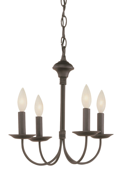 Trans Globe Imports - 9014 BK - Four Light Chandelier - Candle - Black