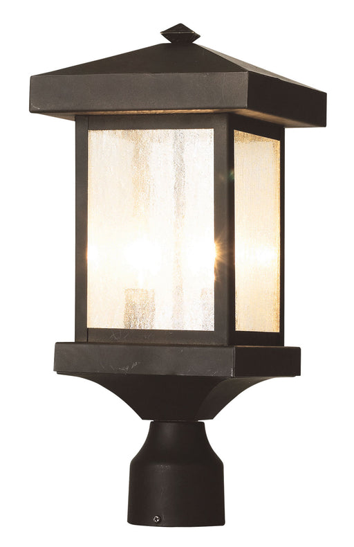 Trans Globe Imports - 45644 WB - Two Light Postmount Lantern - Santa Cruz - Weathered Bronze