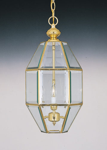 Forte - 3033 - Foyer/Hall Lanterns - Glass w/Frame - Solid Brass AB - Solid Brass