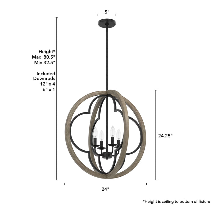 Four Light Pendant-Foyer/Hall Lanterns-Hunter-Lighting Design Store