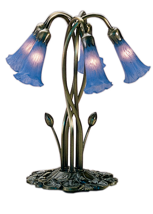 Meyda Tiffany - 14995 - Five Light Accent Lamp - Blue Pond Lily - Antique