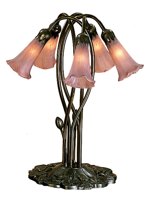 Meyda Tiffany - 15127 - Five Light Accent Lamp - Cranberry Pond Lily - Bronze