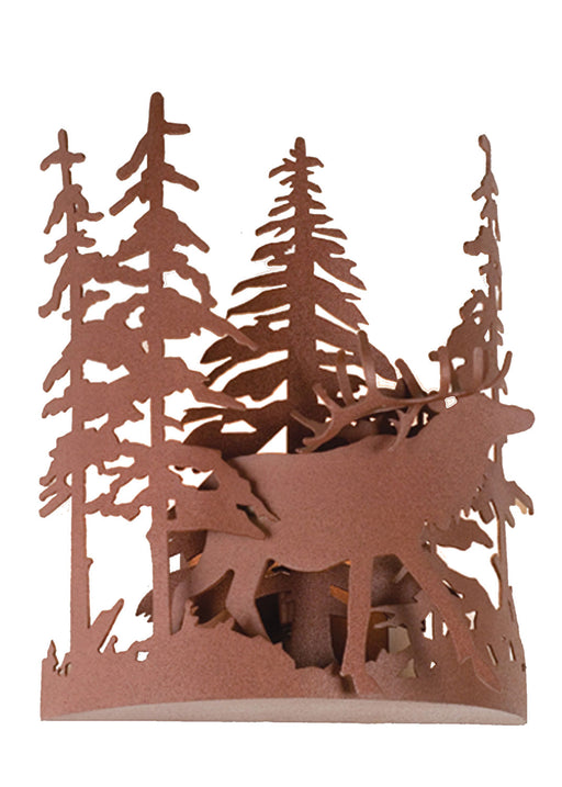 Meyda Tiffany - 15307 - One Light Wall Sconce - Elk Through The Trees - Rust