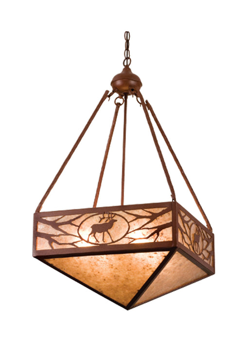 Meyda Tiffany - 15308 - Four Light Pendant - Lone Elk - Rust