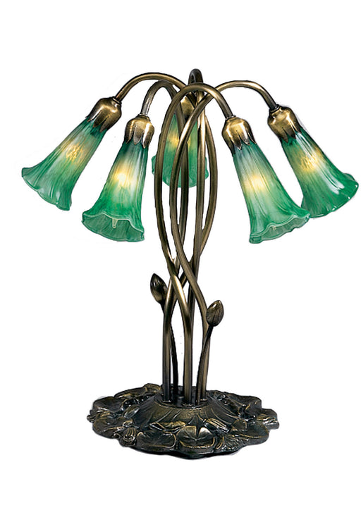 Meyda Tiffany - 15386 - Five Light Accent Lamp - Green Pond Lily - Timeless Bronze