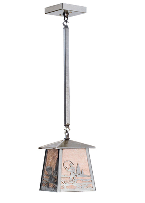 Meyda Tiffany - 15664 - One Light Pendant - Fly Fishing Creek - Steel