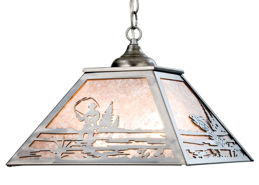 Meyda Tiffany - 15674 - Two Light Pendant - Fly Fishing Creek - Steel