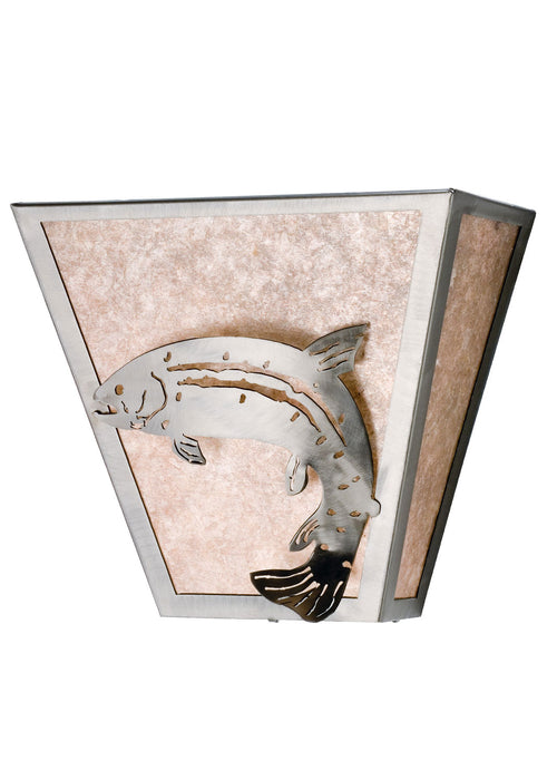 Meyda Tiffany - 15676 - Two Light Wall Sconce - Leaping Trout - Steel