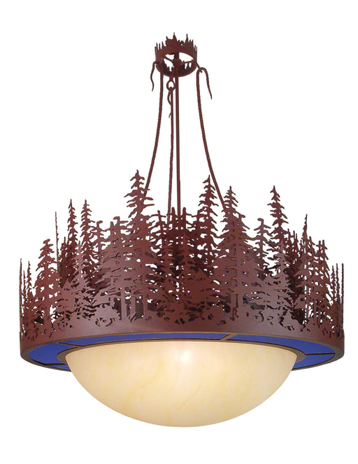 Meyda Tiffany - 16212 - Four Light Inverted Pendant - Pine Lake - Rust