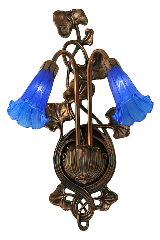 Meyda Tiffany - 16677 - Two Light Wall Sconce - Blue Pond Lily - Rust