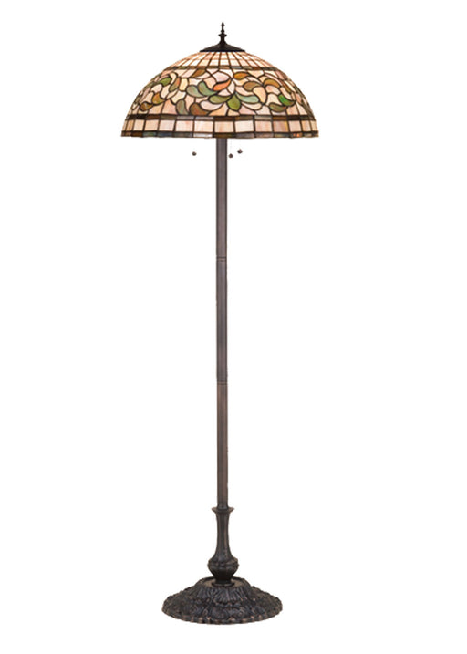 Meyda Tiffany - 17534 - Three Light Floor Lamp - Tiffany Turning Leaf - Mahogany Bronze