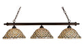 Meyda Tiffany - 18848 - Three Light Island Pendant - Diamond & Jewel - Mahogany Bronze