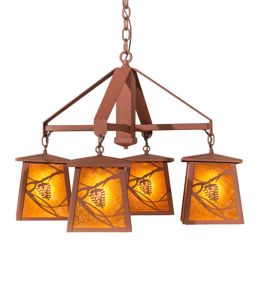 Meyda Tiffany - 19055 - Four Light Chandelier - Whispering Pines - Rust