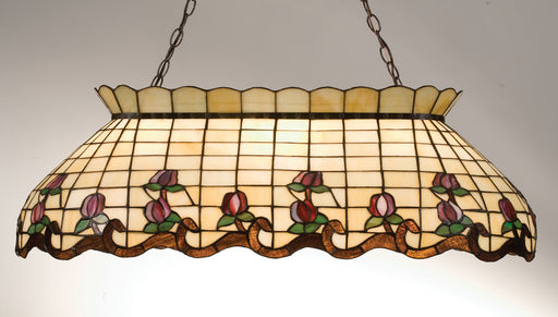 Meyda Tiffany - 19136 - Six Light Pendant - Roseborder - Craftsman Brown