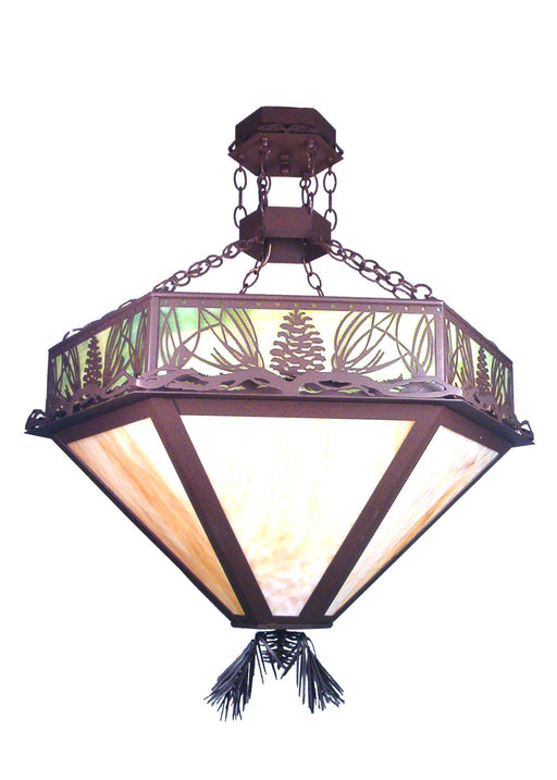 Meyda Tiffany - 19232 - Four Light Inverted Pendant - Mountain Pine - Cafe-Noir