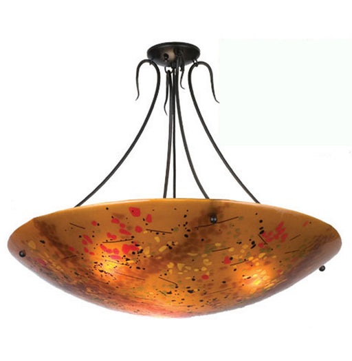 Meyda Tiffany - 26347 - Three Light Semi-Flushmount - Metro Fusion - Amber/Black Steamers