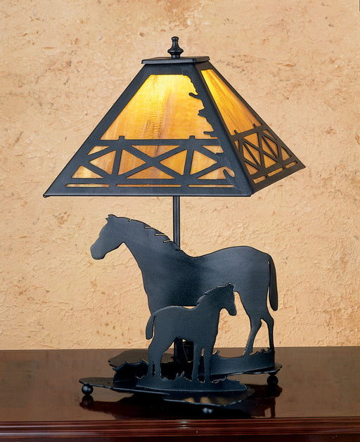 Meyda Tiffany - 26727 - Two Light Table Lamp - Mare & Foal - Textured Black/Ha