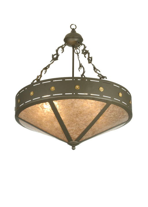 Meyda Tiffany - 26923 - Four Light Inverted Pendant - Craftsman - Timeless Bronze