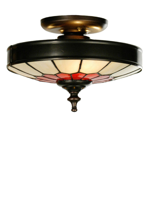 Meyda Tiffany - 27056 - Three Light Flushmount - Vincent - Craftsman Brown