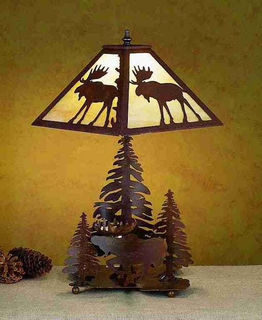 Meyda Tiffany - 29575 - Two Light Table Lamp - Lone Moose - Antique Copper