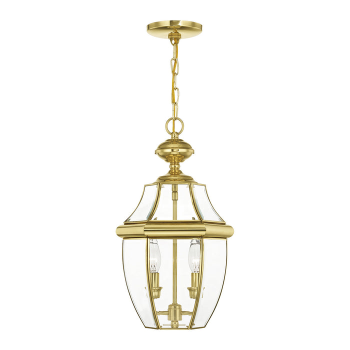 Livex Lighting - 2255-02 - Two Light Outdoor Pendant - Monterey - Polished Brass