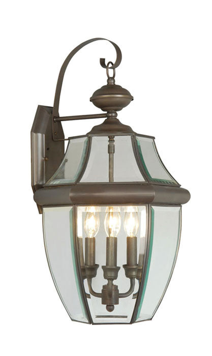 Livex Lighting - 2351-07 - Three Light Outdoor Wall Lantern - Monterey - Bronze