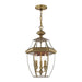 Livex Lighting - 2355-01 - Three Light Outdoor Pendant - Monterey - Antique Brass