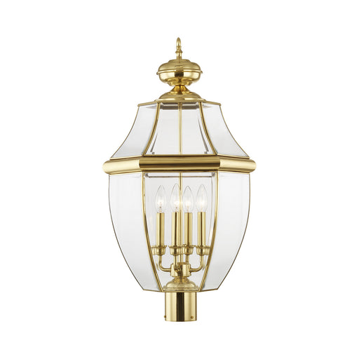 Livex Lighting - 2358-02 - Four Light Outdoor Post Lantern - Monterey - Polished Brass