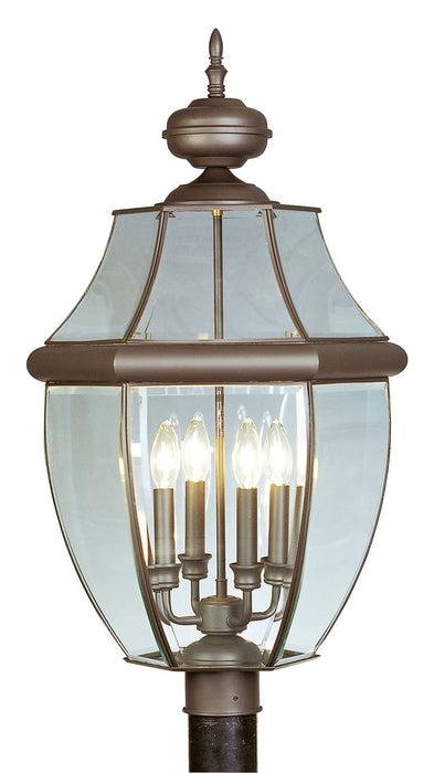 Livex Lighting - 2358-07 - Four Light Outdoor Post Lantern - Monterey - Bronze