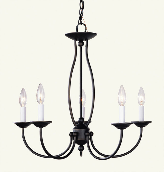 Livex Lighting - 4155-07 - Five Light Chandelier - Home Basics - Bronze