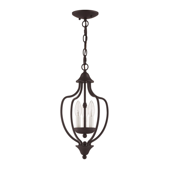 Three Light Mini Chandelier/Ceiling Mount-Foyer/Hall Lanterns-Livex Lighting-Lighting Design Store
