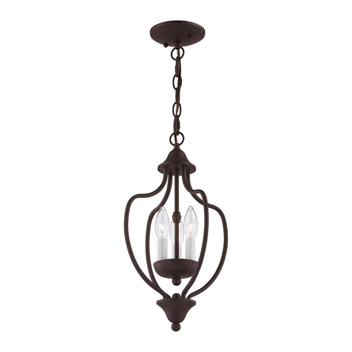 Three Light Mini Chandelier/Ceiling Mount-Foyer/Hall Lanterns-Livex Lighting-Lighting Design Store