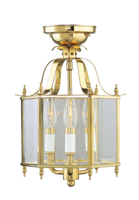 Livex Lighting - 4403-02 - Three Light Mini Pendant/Ceiling Mount - Livingston - Polished Brass