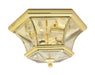 Livex Lighting - 7053-02 - Three Light Outdoor Ceiling Mount - Monterey/Georgetown - Polished Brass