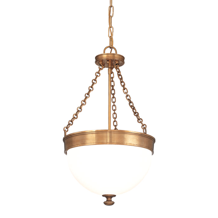 Hudson Valley - 324-AGB - Three Light Pendant - Barrington - Aged Brass