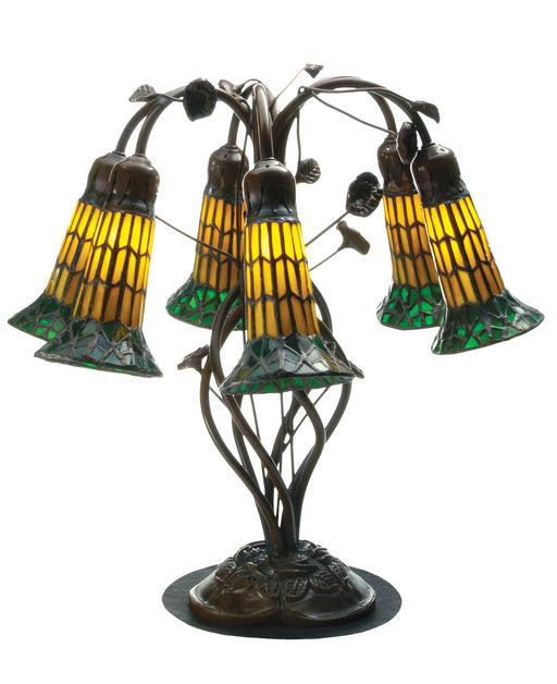 Meyda Tiffany - 102415 - Six Light Table Lamp - Tiffany Pond Lily - Antique
