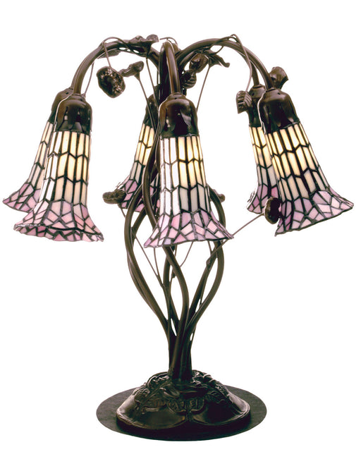 Meyda Tiffany - 102416 - Six Light Table Lamp - Tiffany Pond Lily - Antique