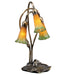 Meyda Tiffany - 13595 - Three Light Accent Lamp - Amber/Green Pond Lily - Mahogany Bronze