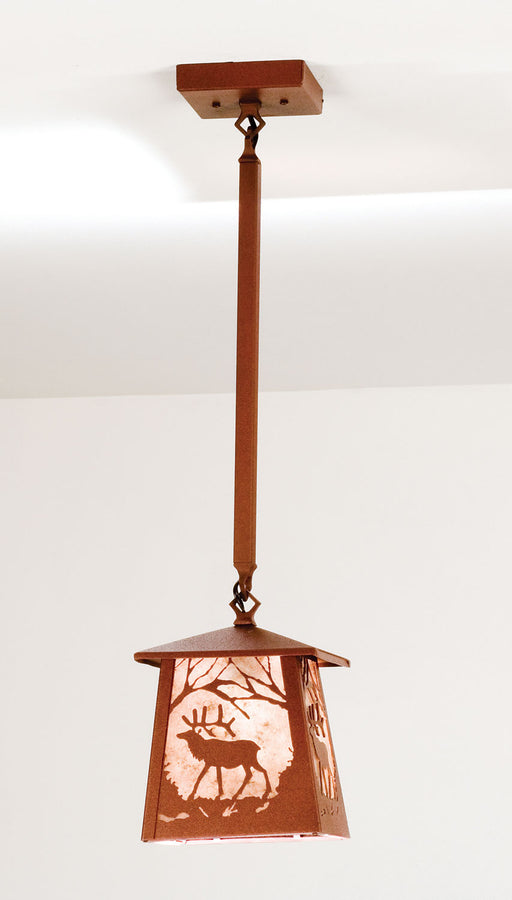 Meyda Tiffany - 15316 - One Light Mini Pendant - Elk At Dawn - Rust