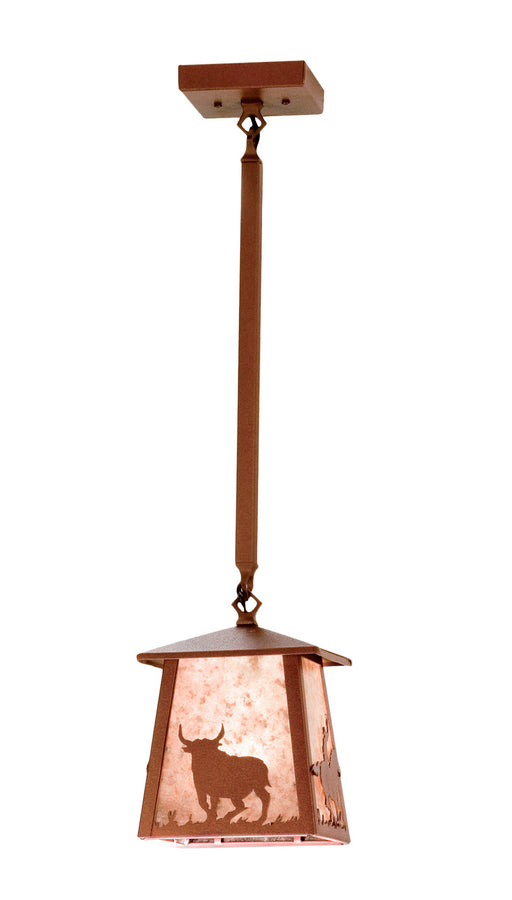 Meyda Tiffany - 15507 - One Light Pendant - Cowboy & Steer - Rust