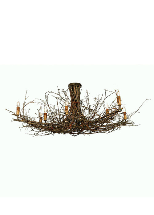 Meyda Tiffany - 23222 - Eight Light Semi-Flushmount - Twigs - Antique Copper,Natural Wood