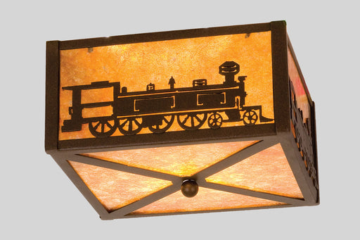 Meyda Tiffany - 23985 - Two Light Flushmount - Train - Cafe-Noir