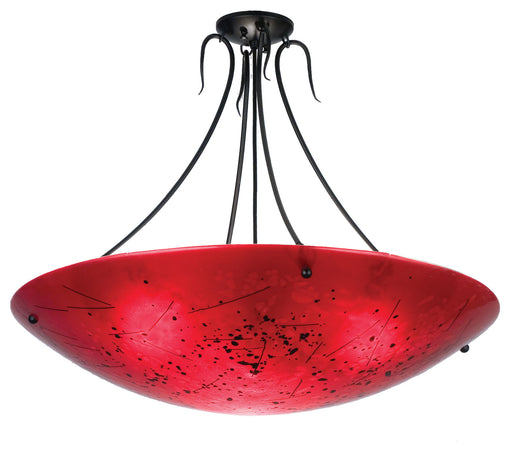 Meyda Tiffany - 24163 - Three Light Semi-Flushmount - Metro Fusion - Red/Black/Streamer