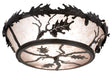 Meyda Tiffany - 26224 - Four Light Flushmount - Oak Leaf & Acorn - Black/Silver Mica