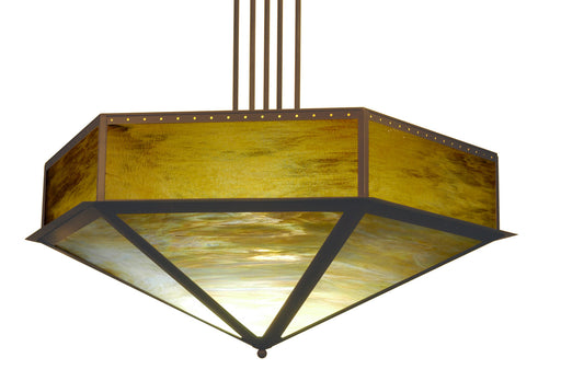 Meyda Tiffany - 29140 - Six Light Inverted Pendant - Hexagon - Antique Copper