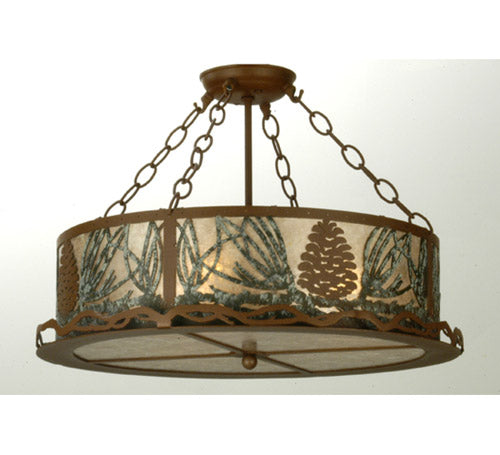 Meyda Tiffany - 29393 - Four Light Inverted Pendant - Mountain Pine - Rust