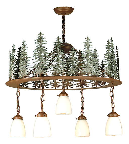 Meyda Tiffany - 29556 - Five Light Pendant - Tall Pines - Rust