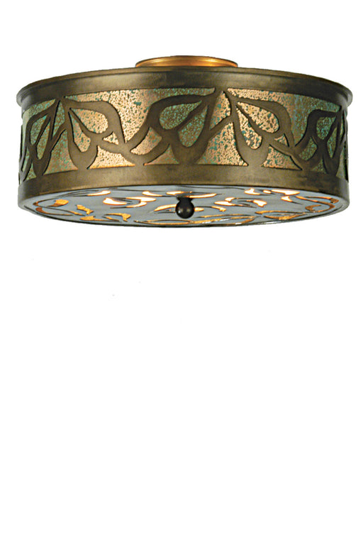 Meyda Tiffany - 30854 - Three Light Flushmount - Morning Glory - Antique Copper,Verdigris